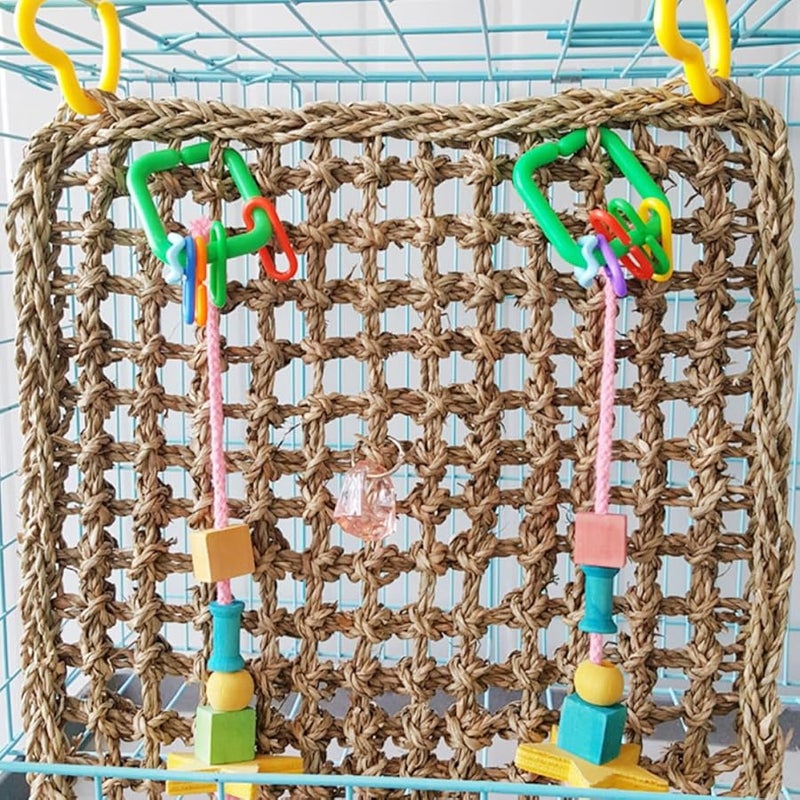 Natural Seagrass Woven Hanging Pad Foraging Toy For Cockatiels And Birds - Image 4